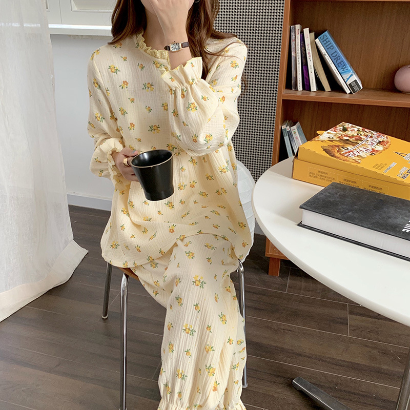 Title 16, Small Floral Babydoll Contrast Check Pajamas