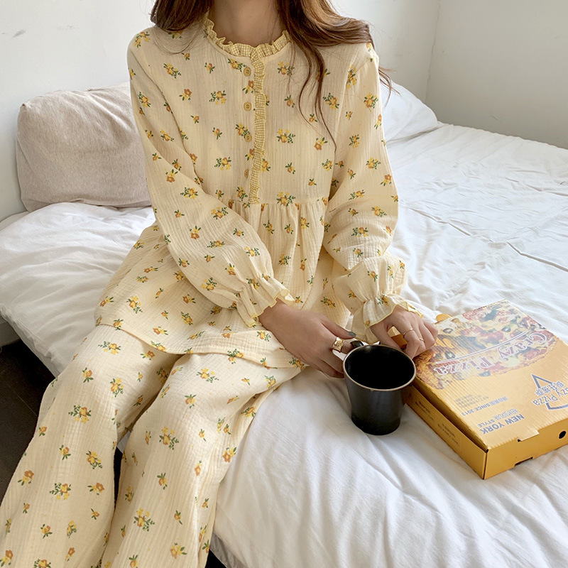 Title 20, Small Floral Babydoll Contrast Check Pajamas