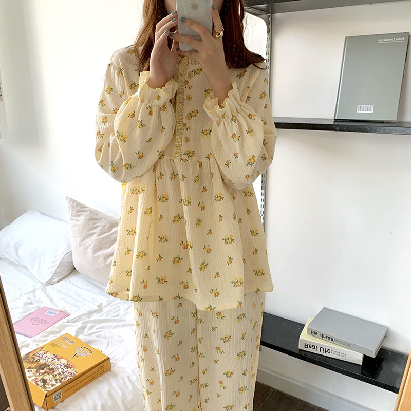 Title 22, Small Floral Babydoll Contrast Check Pajamas