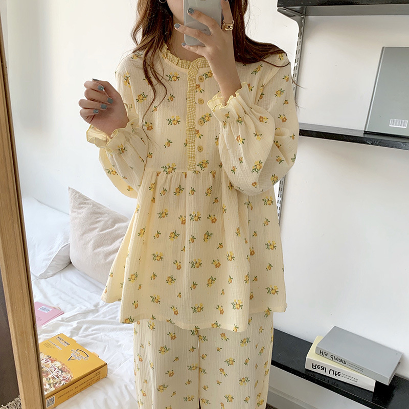 Title 23, Small Floral Babydoll Contrast Check Pajamas