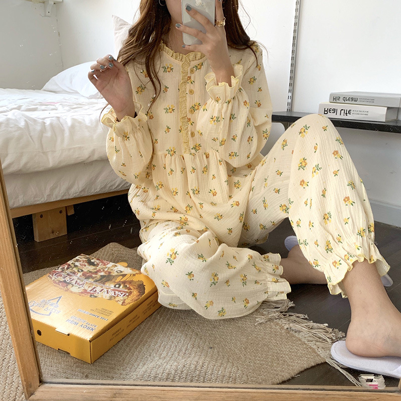 Title 26, Small Floral Babydoll Contrast Check Pajamas