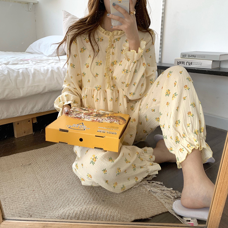 Title 27, Small Floral Babydoll Contrast Check Pajamas