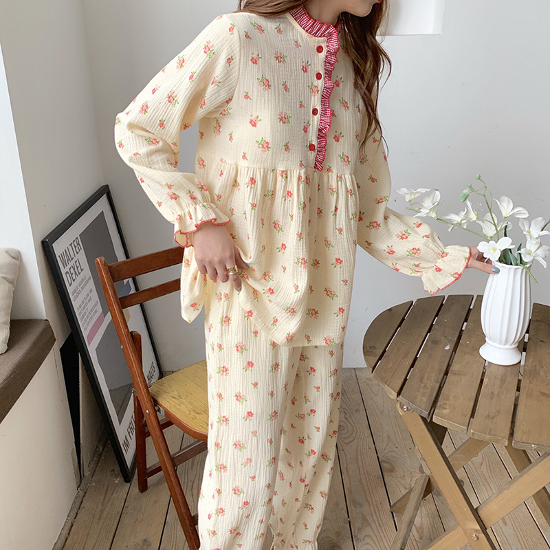 Title 31, Small Floral Babydoll Contrast Check Pajamas