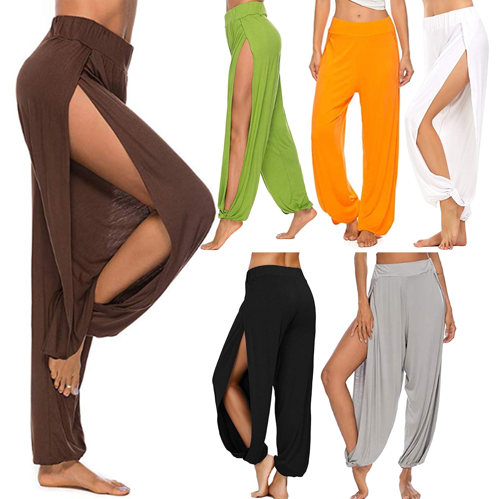 Title 1, Pantalon de yoga harem à fente haute style euro...