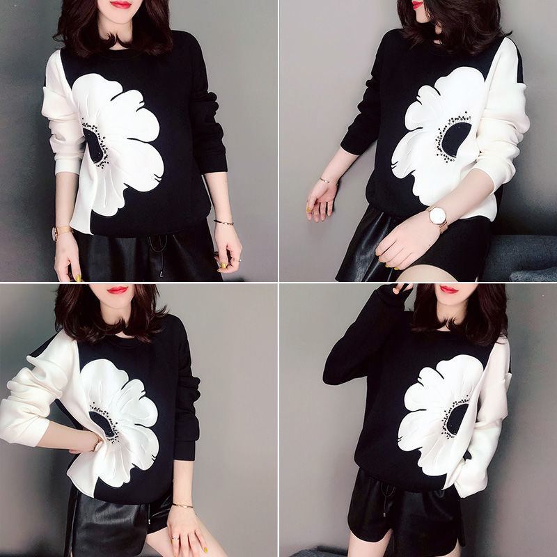 New Spring Long Sleeve Loose Lazy Round Neck Women's Top