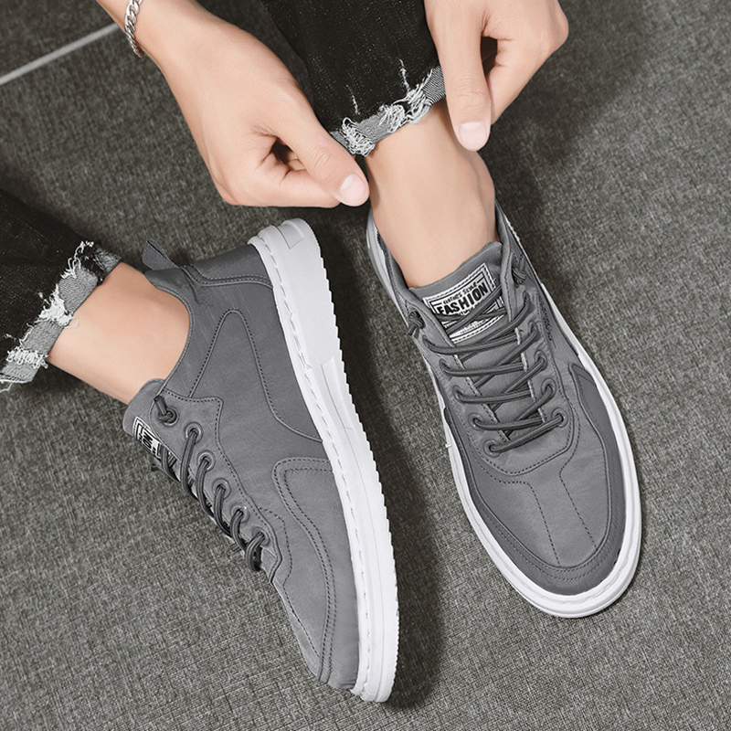 Men’s Lace-Up Canvas Sneakers – Letter Print Platform Shoes - Image 2