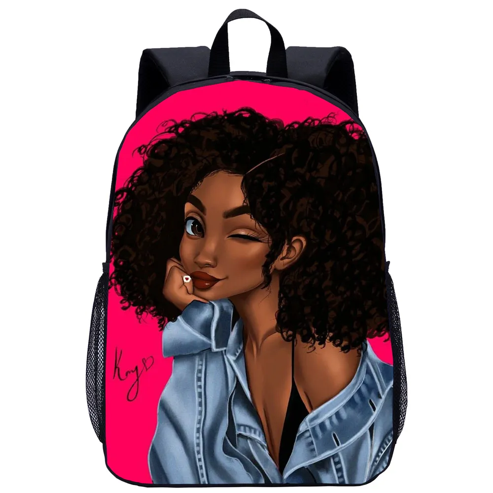 African Girl Student School Bag Child - H