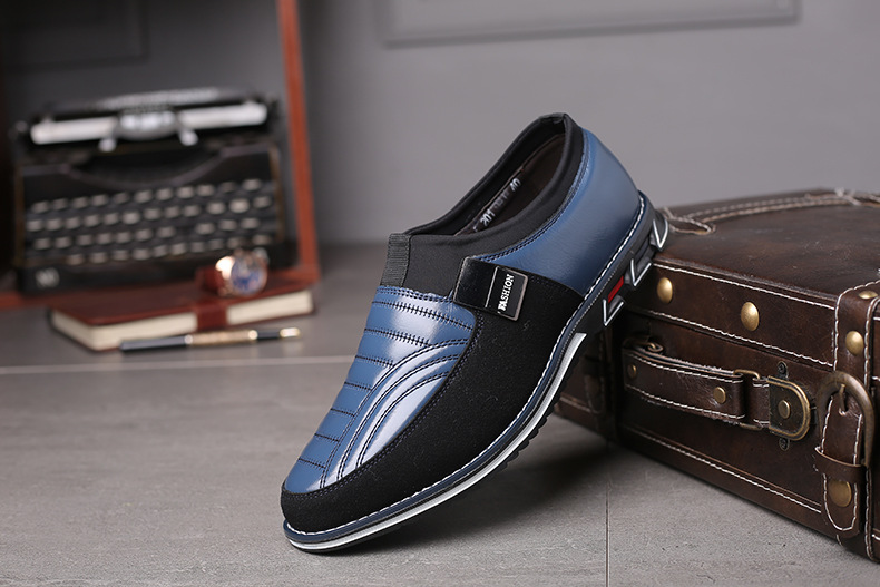 Title 1, Black Casual Microfiber Leather Shoes with Brea...