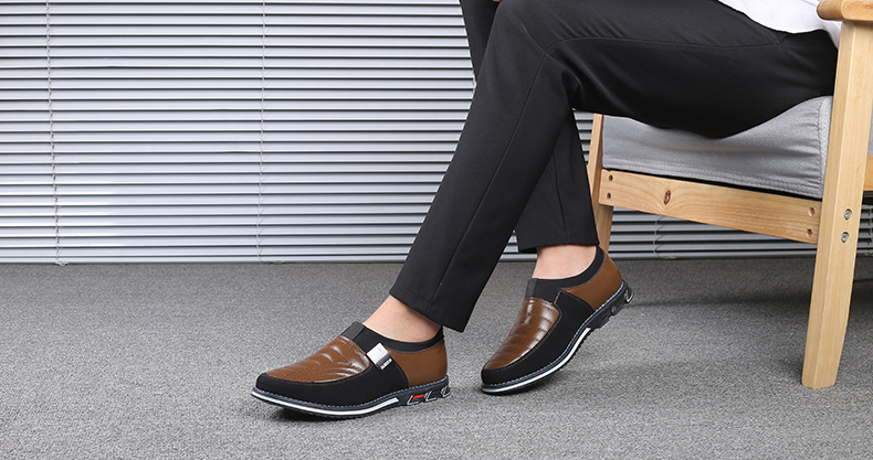 Title 14, Black Casual Microfiber Leather Shoes with Brea...