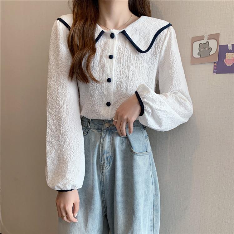 Title 12, Spring French Doll Collar Chic Puff Long Sleeve...