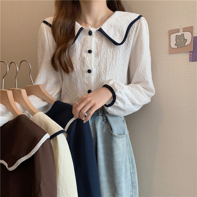 Title 15, Spring French Doll Collar Chic Puff Long Sleeve...