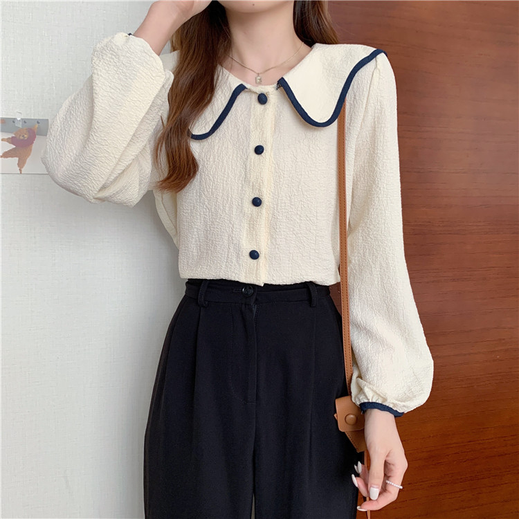 Title 26, Spring French Doll Collar Chic Puff Long Sleeve...