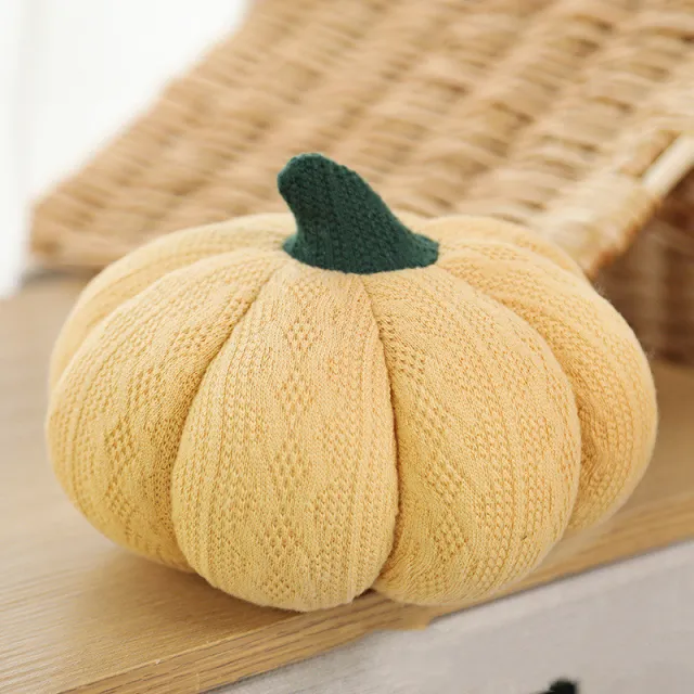 Pumpkin Round Silk Plush Pillow Yellow - Shop at LoveMi