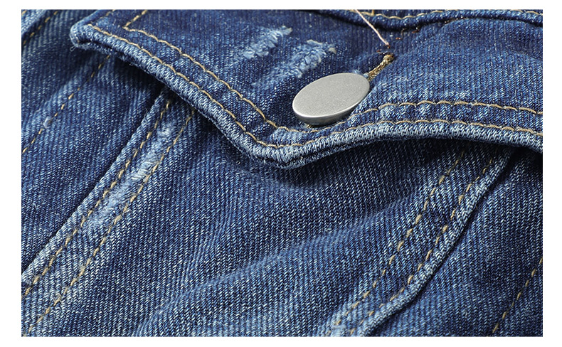 Autumn And Winter Denim Jacket Female Casual Row Buckle Stream