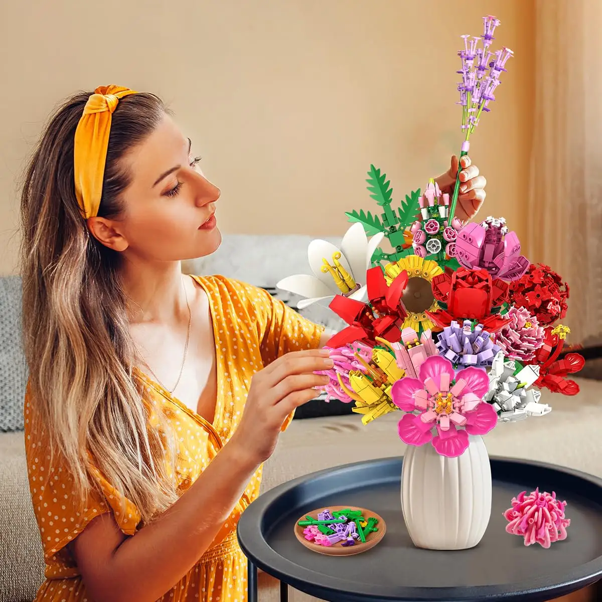 Flower Bouquet Building Set, Valentines Day Botanical