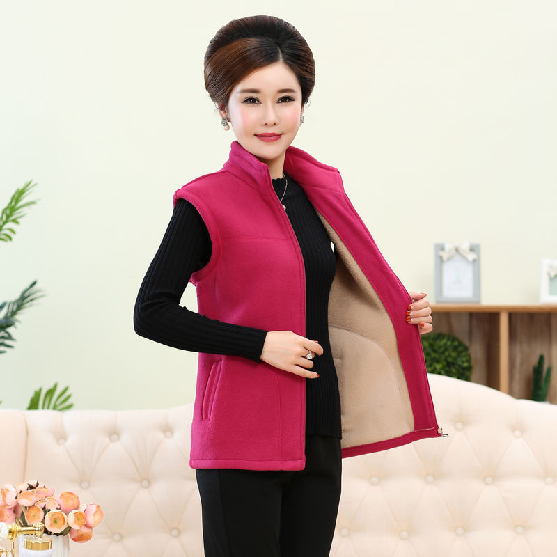 Middle-aged And Elderly Women's Polar Fleece Jacket Vest