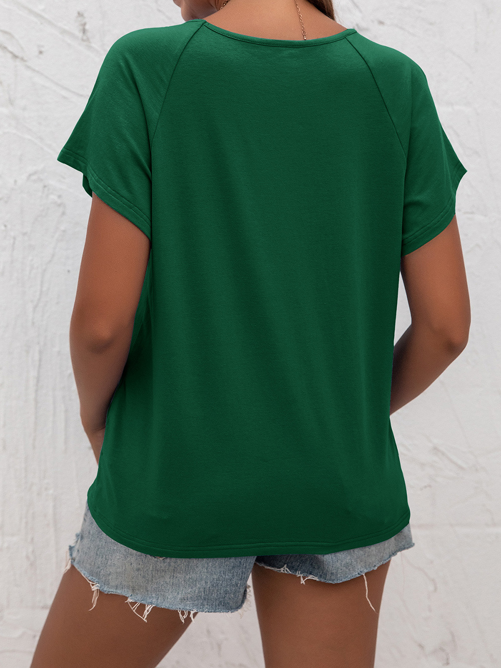 Title 23, Cutout Short Sleeve T-Shirt Crew Neck Loose Kni...