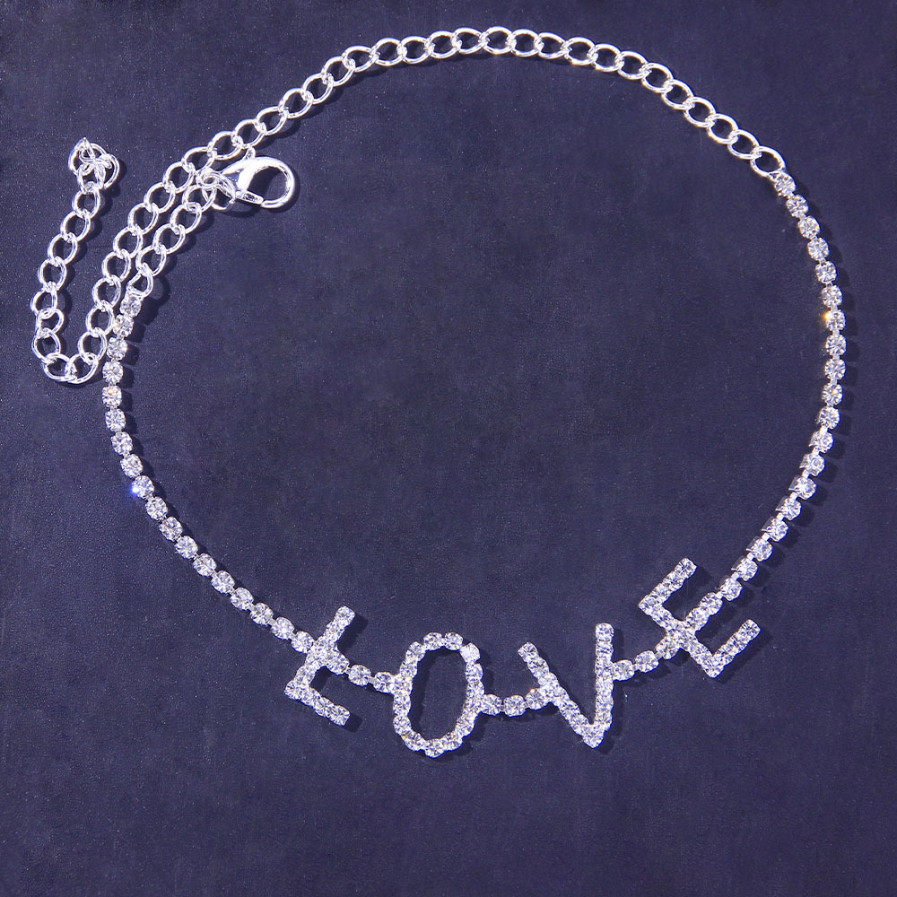 Title 5, Letter Anklet LOVE Rhinestone Anklet