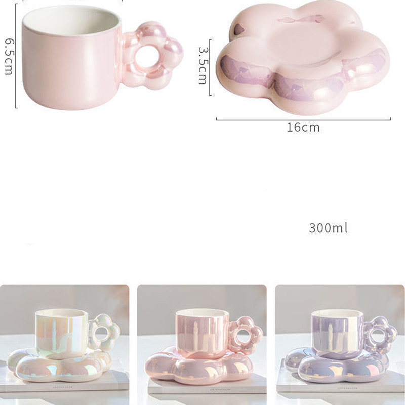 Title 1, Pearlescent Mug Light Luxury Coffee Cup And Saucer