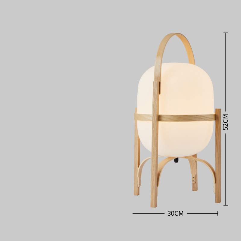 Solid Wood Designer Basket Glass Floor Lamp