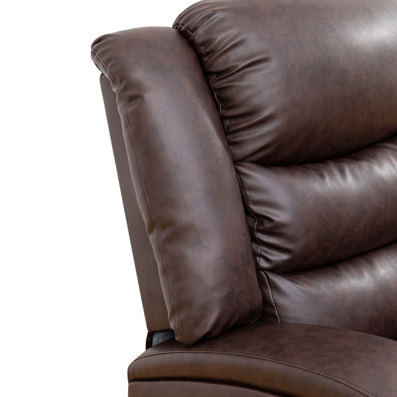 Pickup Only--Brown Faux Synthetic Leather 3-Piece Couch Living Room Sofa Set