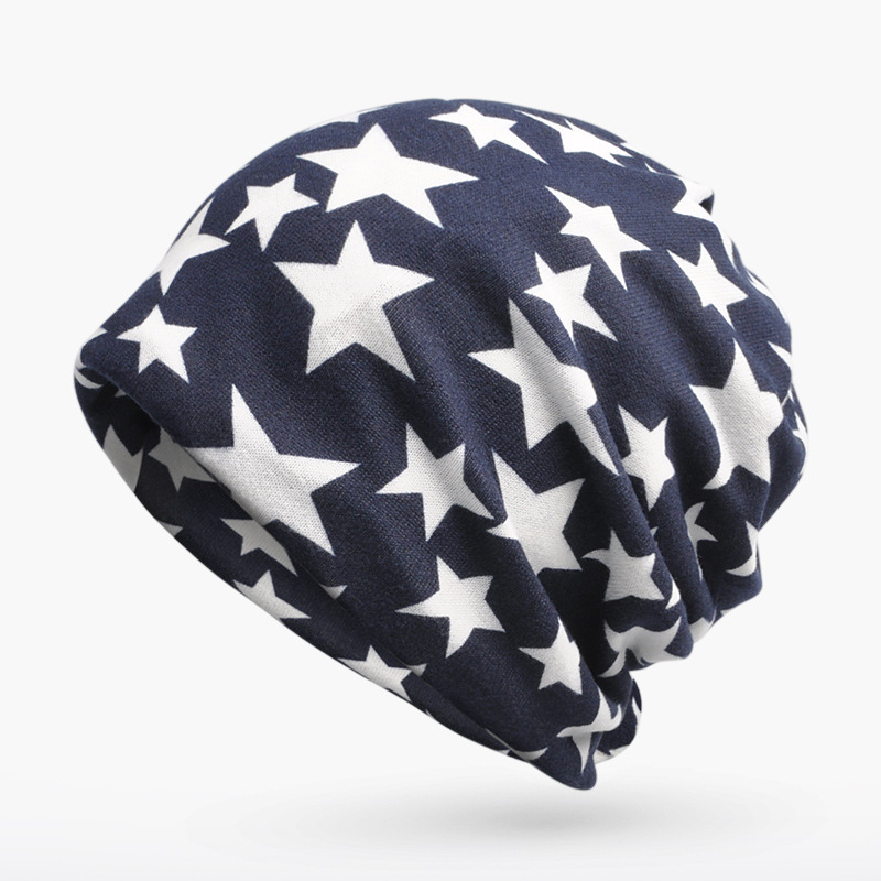 3 in 1 Ring Scarf For Women Men Beanies Hats With Pentagram Pattern Double Layer Hip Hop Hedging Cap Lining With Velvet — foto 3