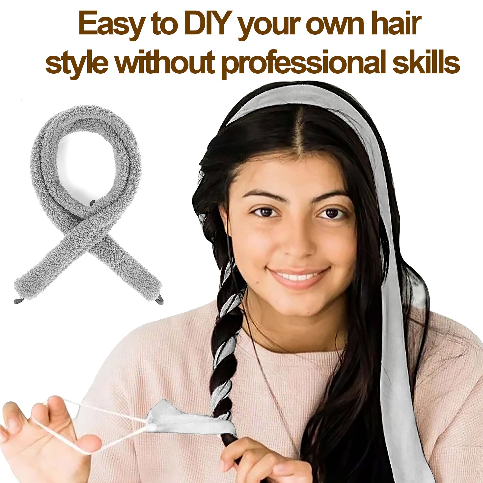 Satin Heatless Hair Curler, Lazy Natural Soft Wave DIY Heatless Curls For Sleep In Overnight, For All Hair Types 15