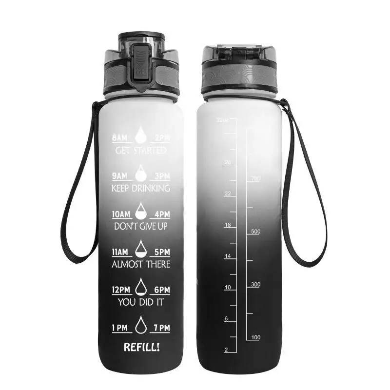 Transparent Flask Water Bottle 1000ml Bottled Kawaii Bpa Free