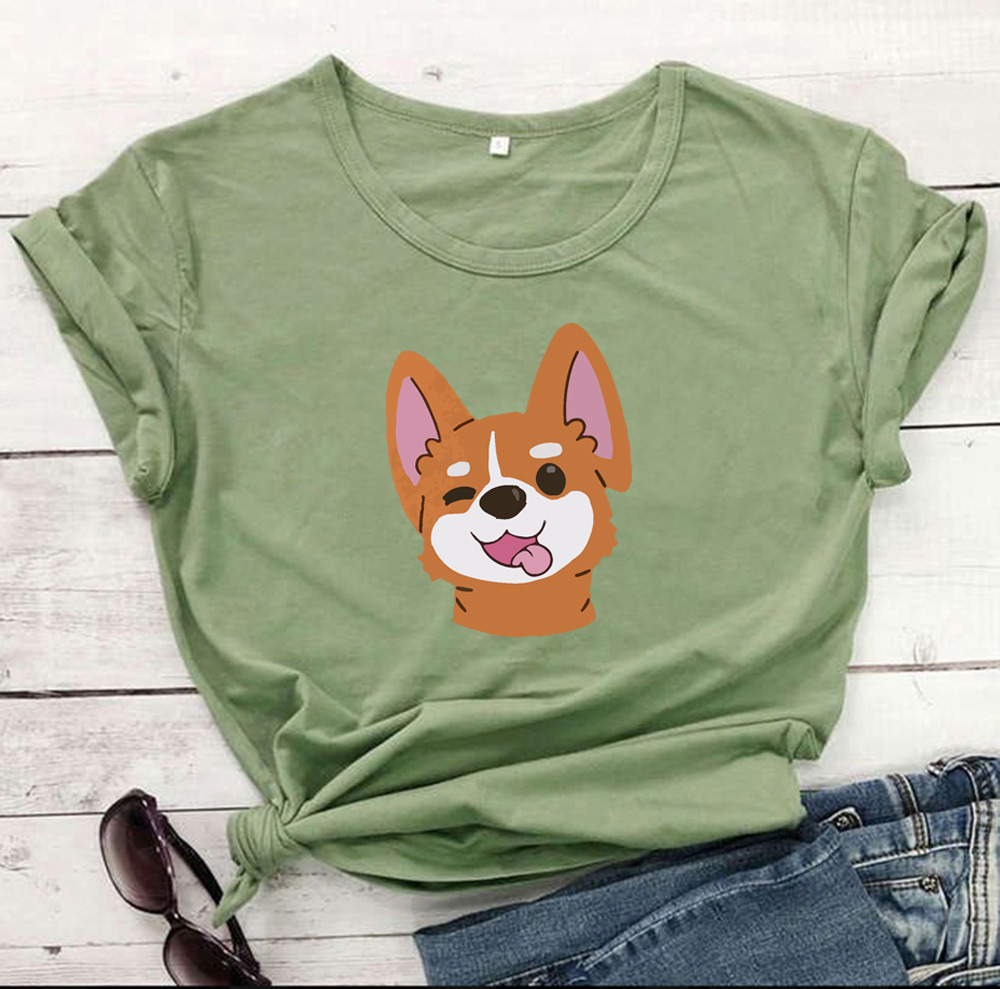 Title 9, Animal Dog Print Short-sleeved T-shirt