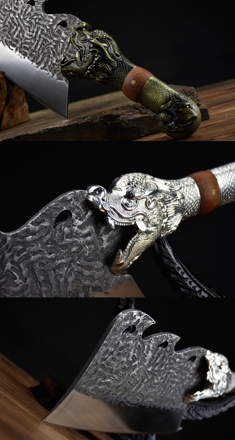 Jiaolong Bone Chopping Knife-Silver Equipment-Retro Equipment