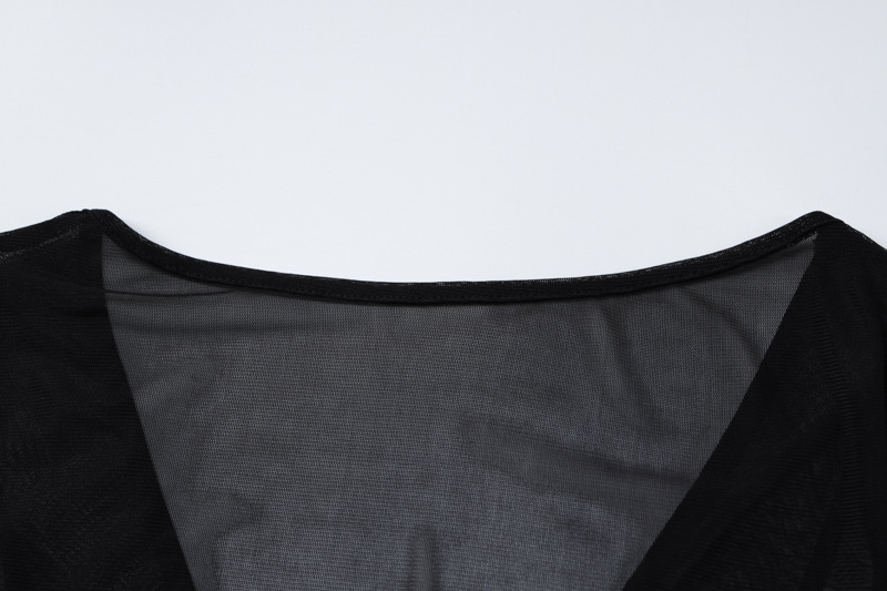 Backless Drawstring Patchwork Close-fitting Long-sleeved Dress