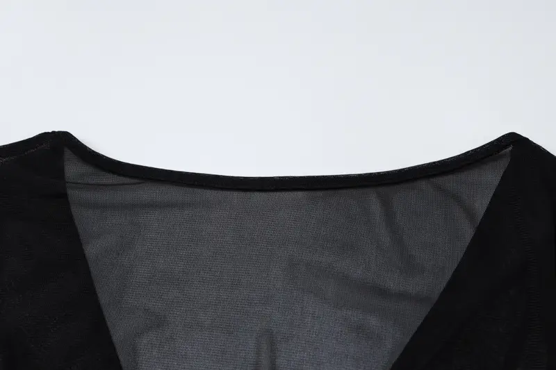 Backless Drawstring Patchwork Close-fitting Long-sleeved Dress