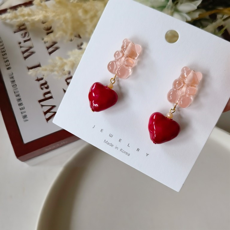 Japanese And Korean Temperament Bear Love Cute Earrings