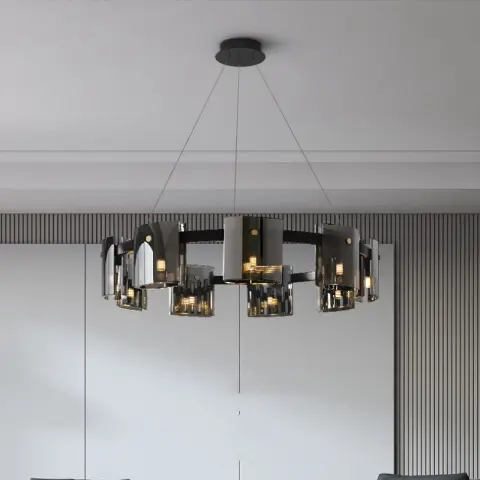 Modern Simple Glass Living Room Chandelier Bedroom Study Personality