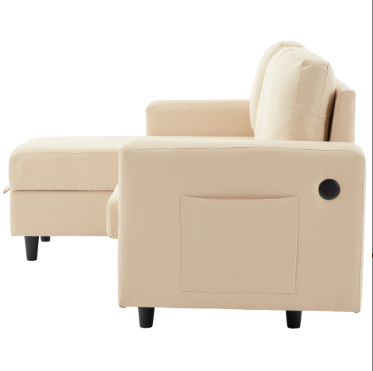 L-Shaped Sofa With Storage, 3 Seater Corner USB, LED Lights, Couches Side — image 11