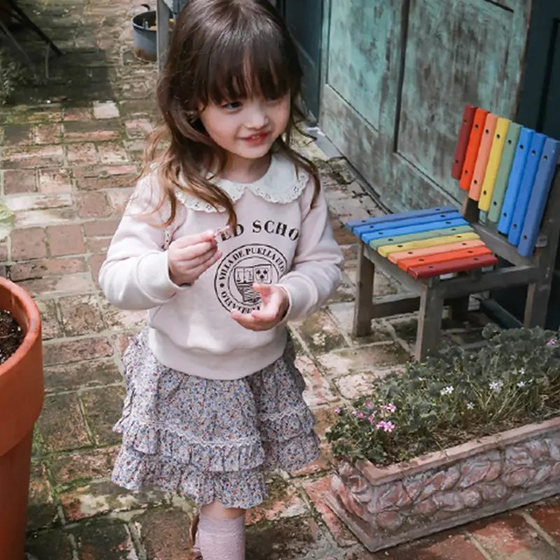 Children Girl Doll Collar Sweet Pullover Sweater