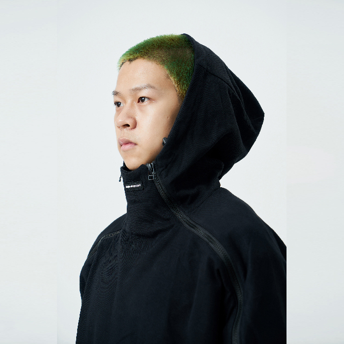 Double Zipper Hooded Knitted Pullover Sweatshirt