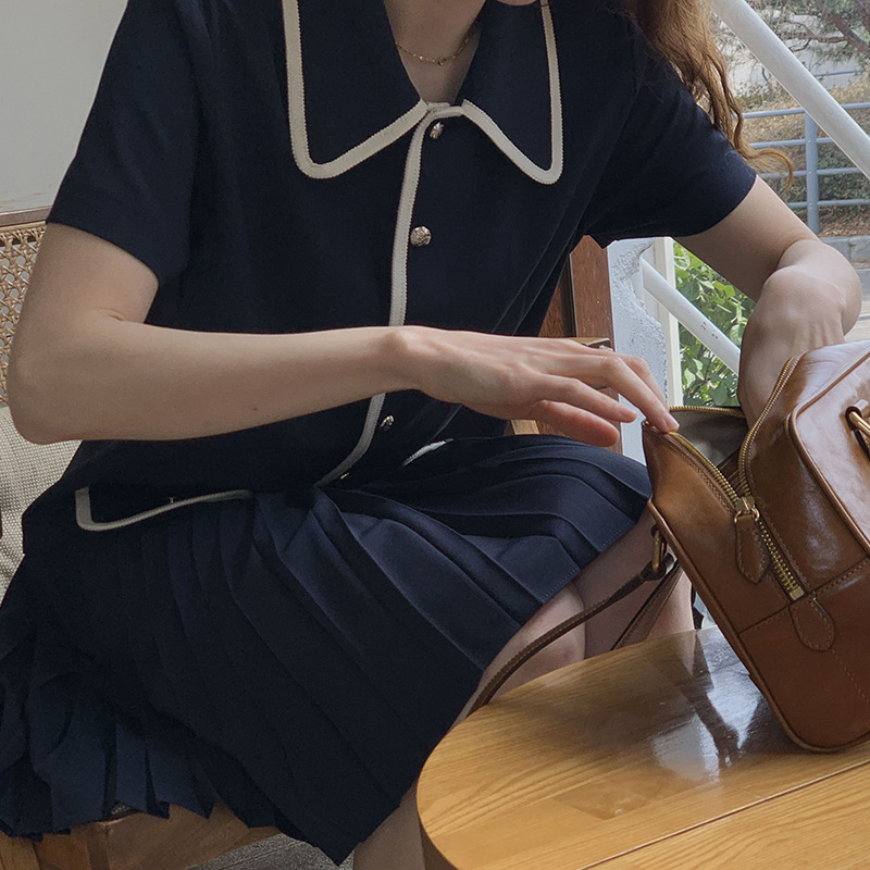 A-Line Polo Collar Short Dress, picture 4 of 5