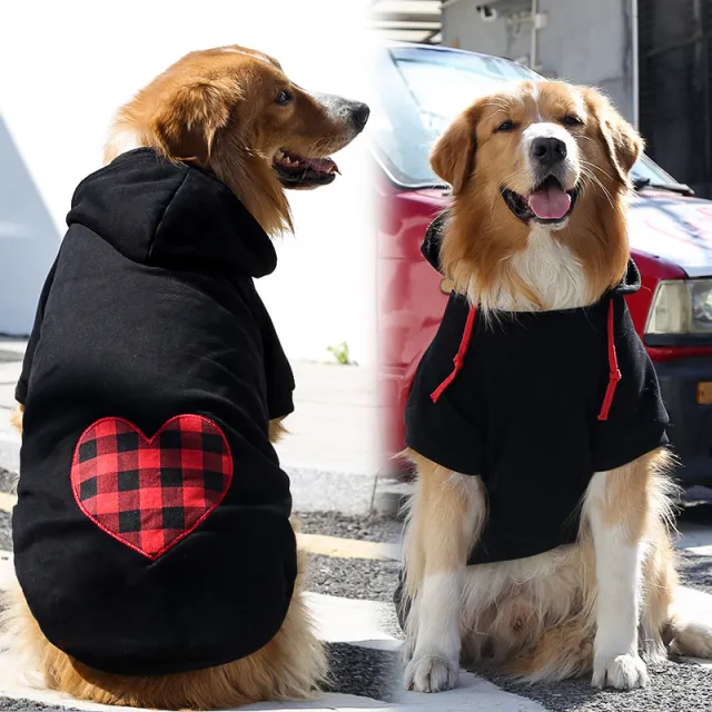 Autumn And Winter Small Medium And Large Dogs Love Plaid Dog Clothes Love - Shop at LoveMi