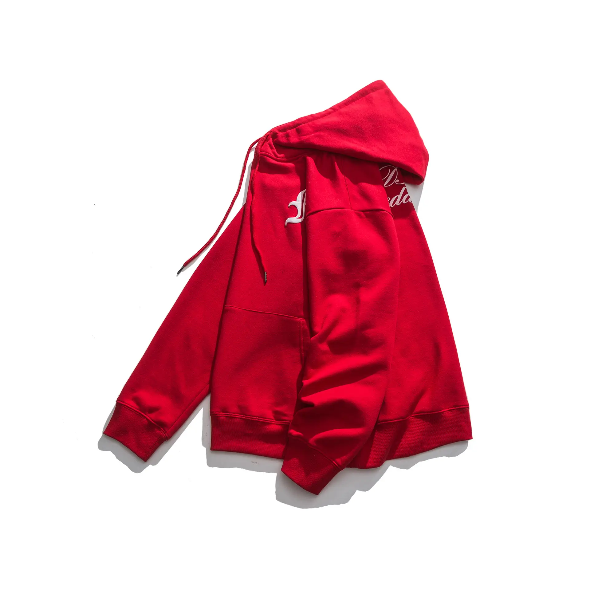 Men's Pullover Youth Popular Solid Color Three-dimensional Foam Printing Hooded Sweater