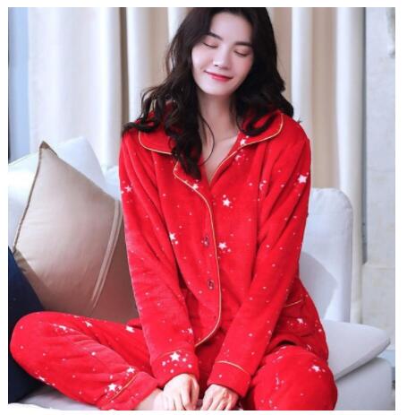 Title 5, Pajamas Womens Warm And Thick Flannel Long-sle...