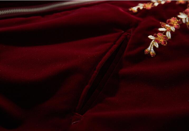 Men's Dragon Embroidered Baseball Collar Jacket