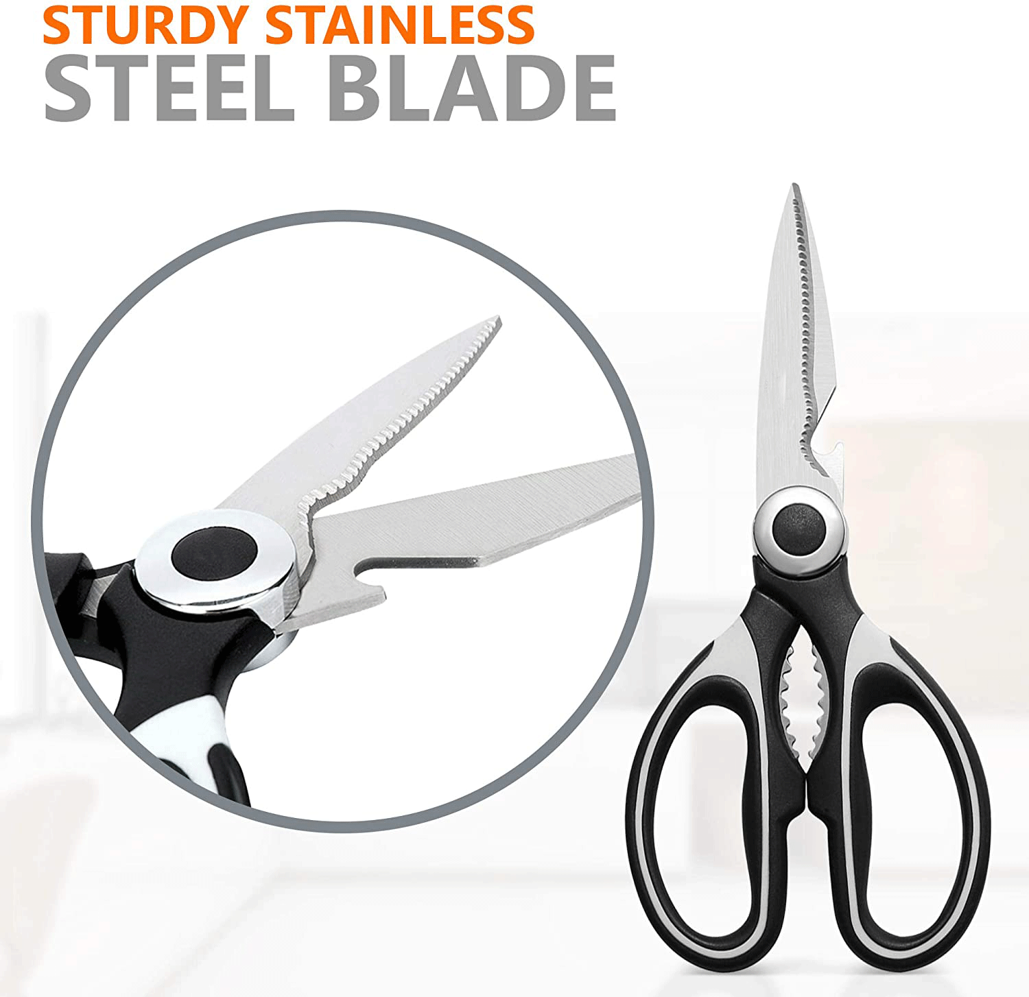 Heavy Duty Kitchen Shears for Cooking Meat. we ship only inside the US, USPS First Class Package 2 Day Handling , 2-5 Day Shipping. 2 PACK - Ultra Sharp Premium Heavy Duty Kitchen Shears- Ultimate Heavy Duty Scissors for Cutting Chicken, Poultry, Fish, Me