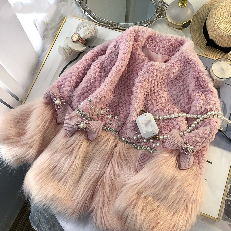 Ladies Fashion Stitching Lamb Plush Jacket