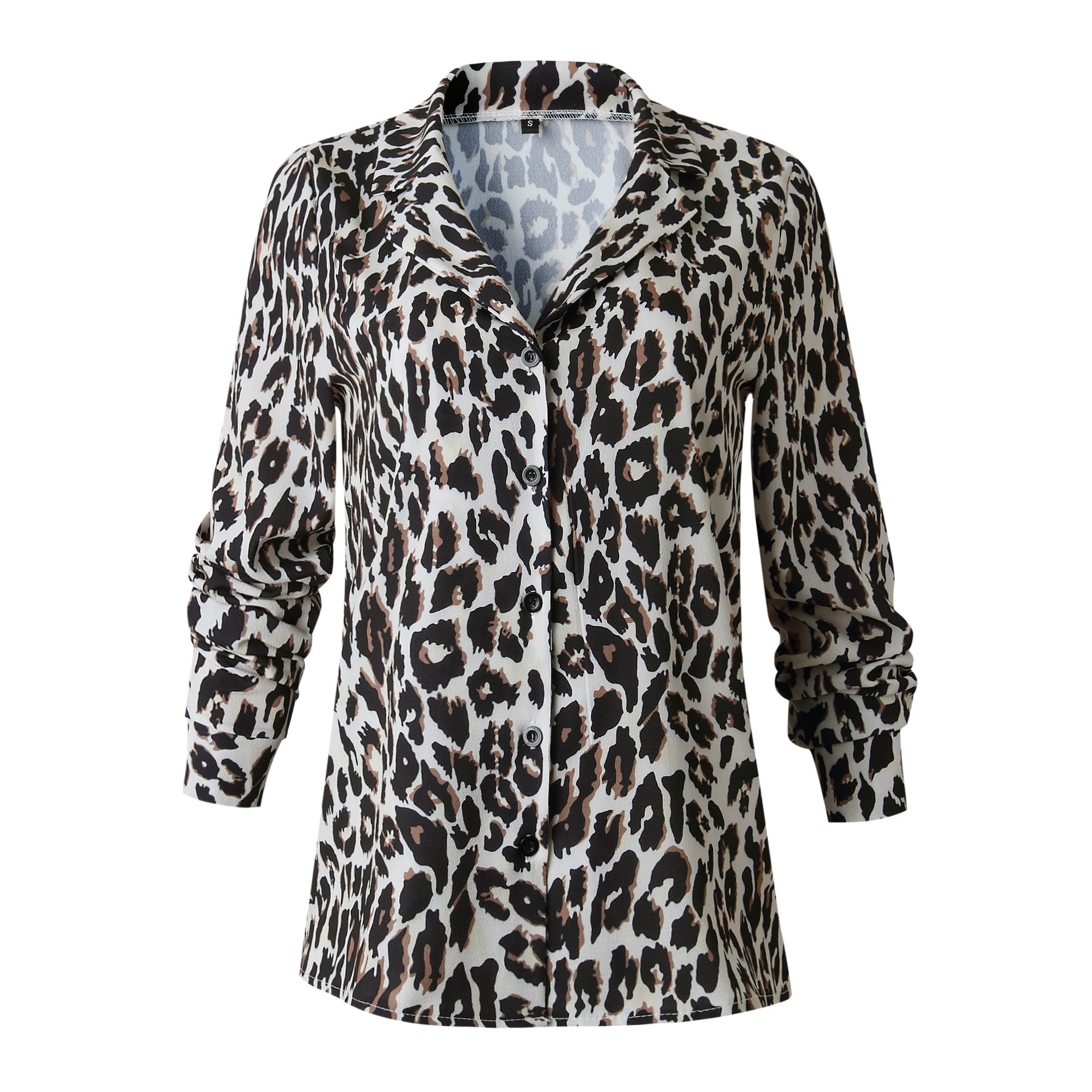 Title 10, Ladies Fashion Leopard Print Button Long Sleeve...