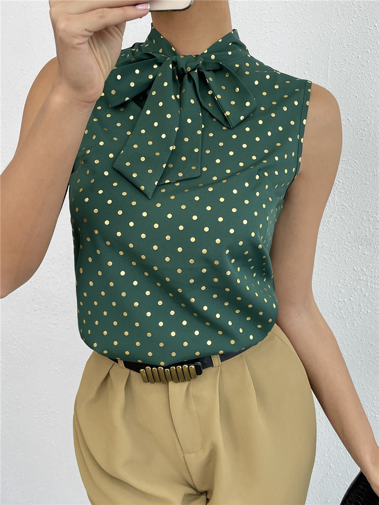 Title 4, New Amazon Hottie Bow Tie Dot Top Shirt