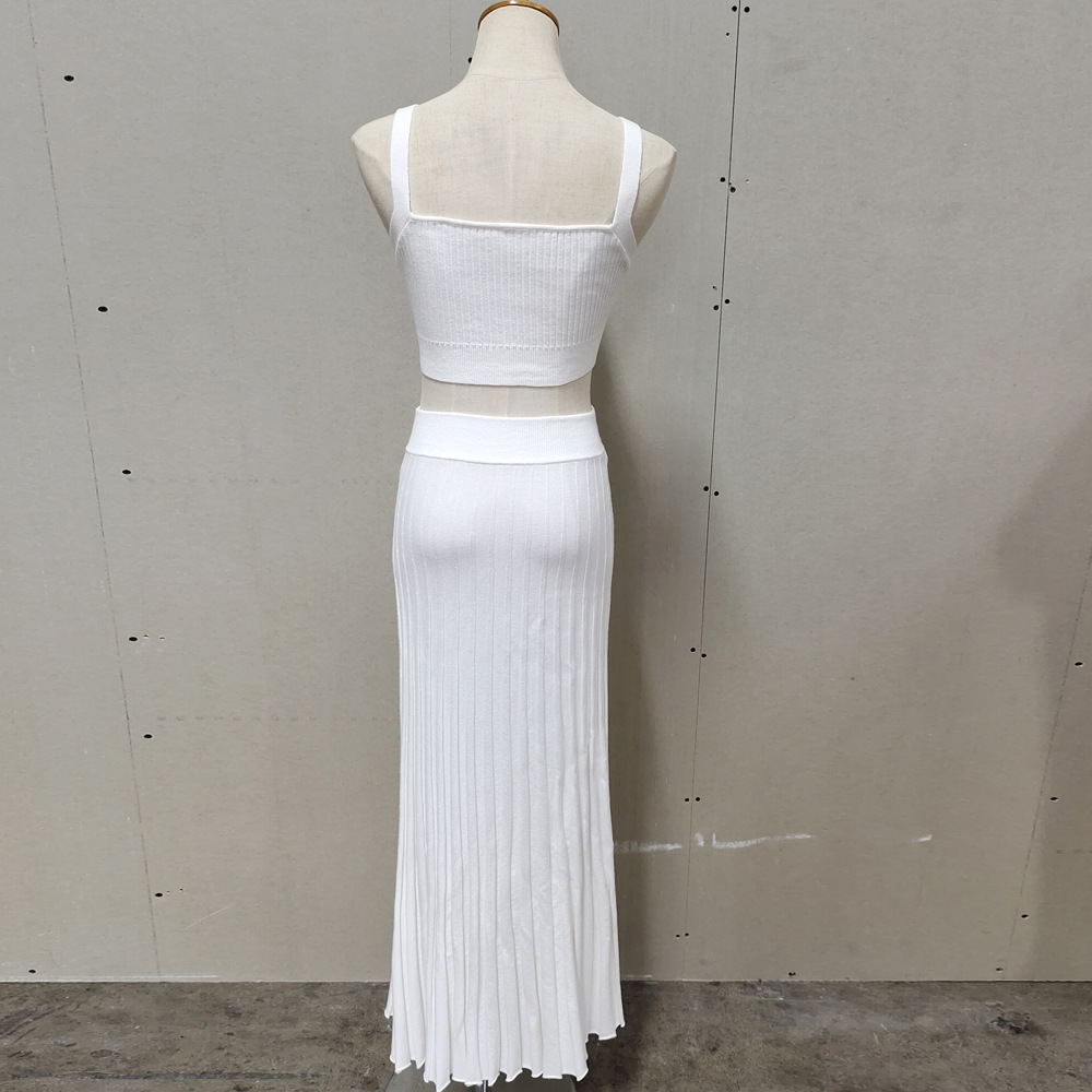 Title 10, New White Knit Fall Ribbed Tank Top And Pleated...