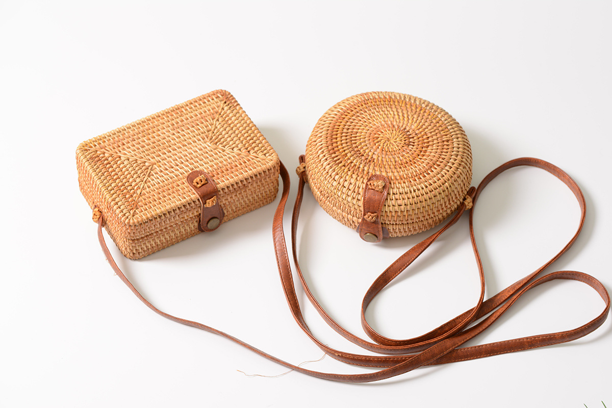 Title 6, Borsa in rattan diagonale mini Sen, cestino con...