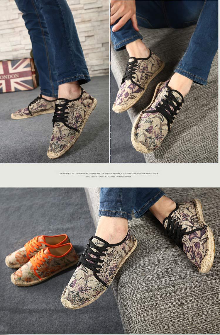 Title 3, Straw canvas shoes couple models lazy shoes