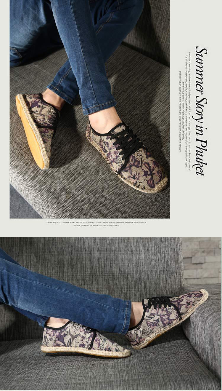 Title 4, Straw canvas shoes couple models lazy shoes